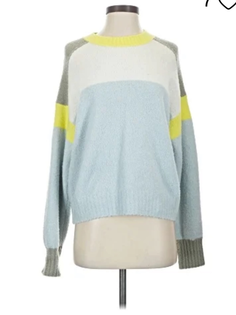 rag & bone Colorblock Crewneck Sweater in Pale Blue, Cream & Yellow